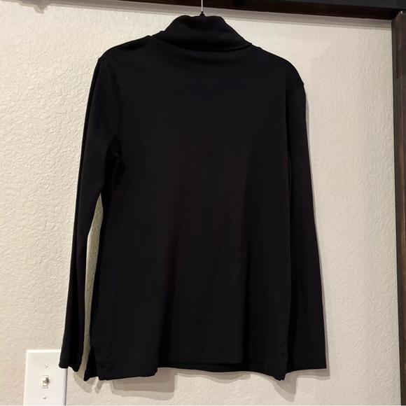 Isaac Mizrahi Essential Black Long Sleeve Turtleneck Top Small - Picture 2 of 5